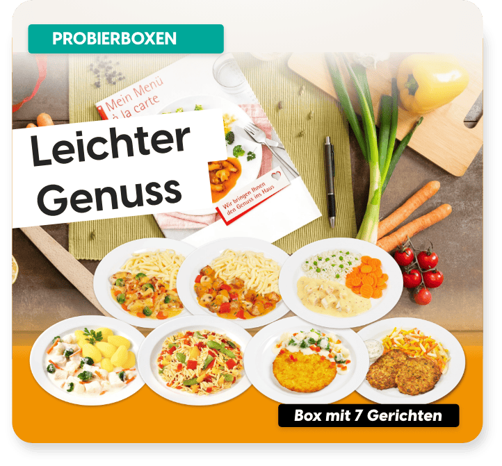 Darstellung unserer Probierbox: leichter Genuss